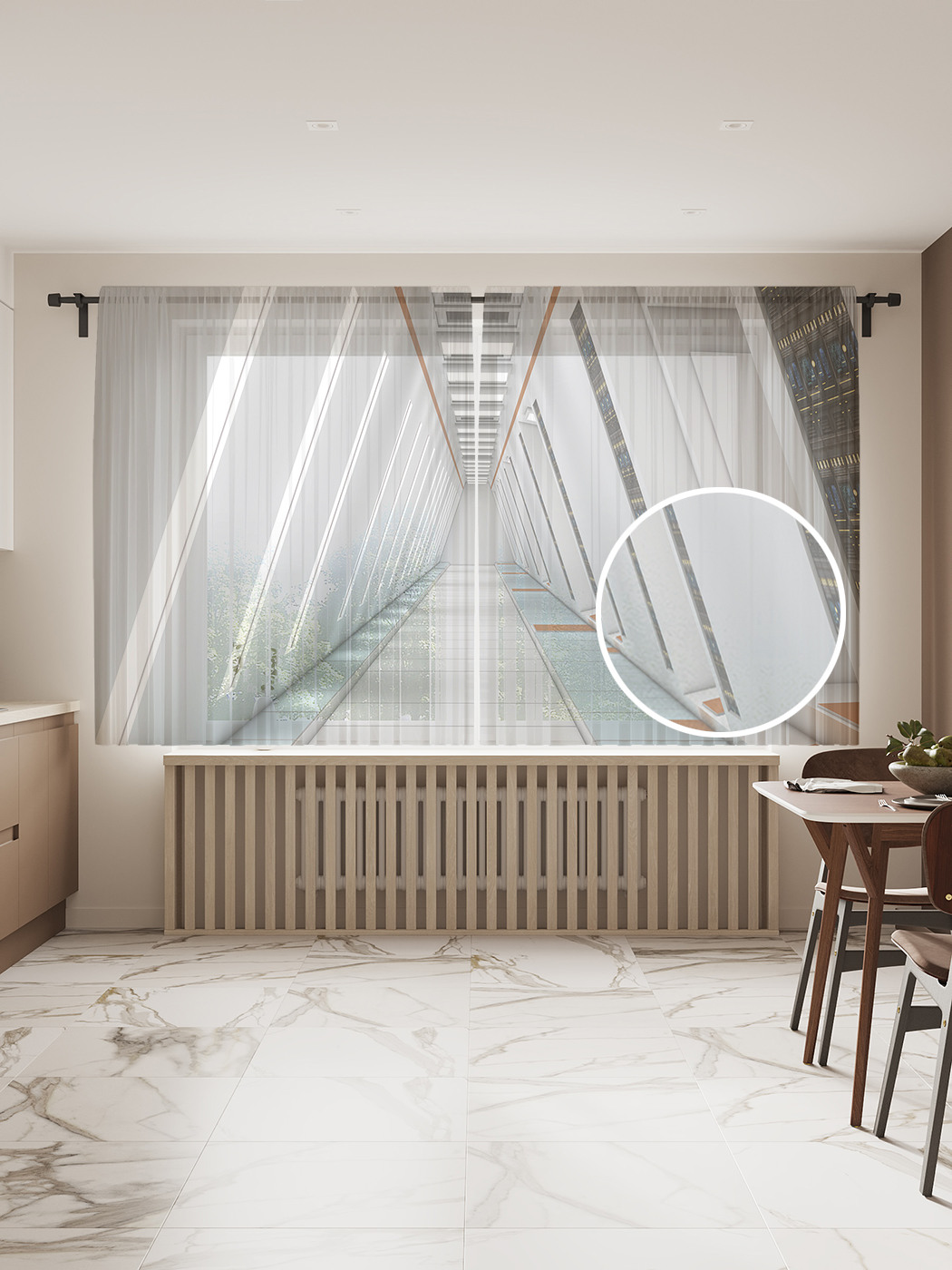 

Фототюль JoyArty "Космический дворец" 145x180см (2 полотна со шторной лентой + 50 крючков), Космический дворец