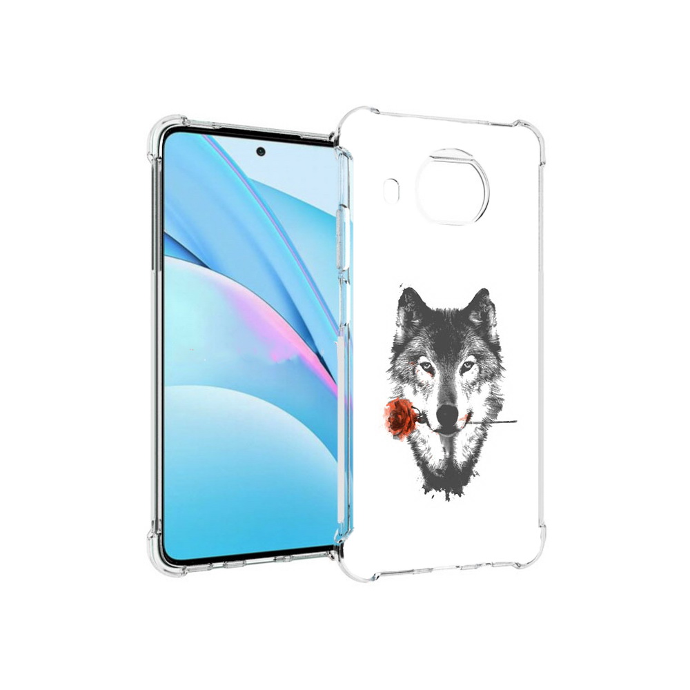 

Чехол MyPads Tocco для Xiaomi Mi 10T Lite волк с розой (PT154732.269.270), Прозрачный, Tocco