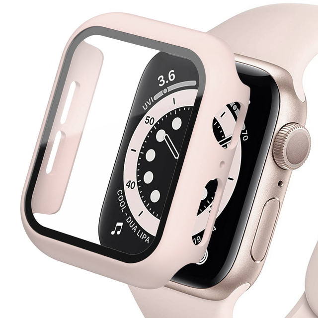 

Закаленное стекло + крышка, пианел, для Apple Watch Series SE 44MM, Pink