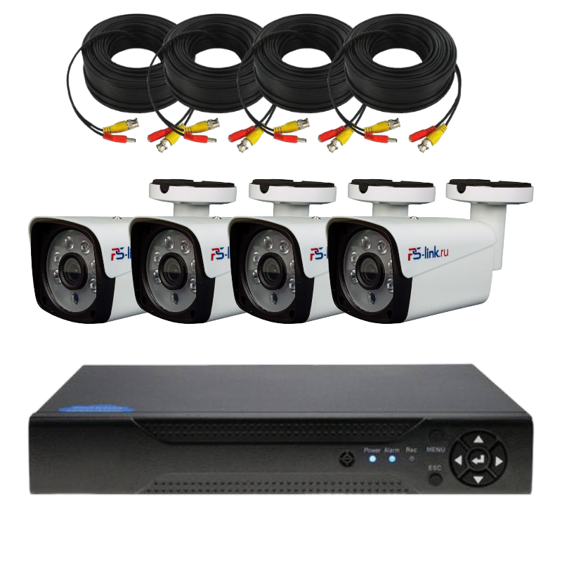 Комплект видеонаблюдения AHD 8Мп Ps-Link KIT-С804HD 4 камеры