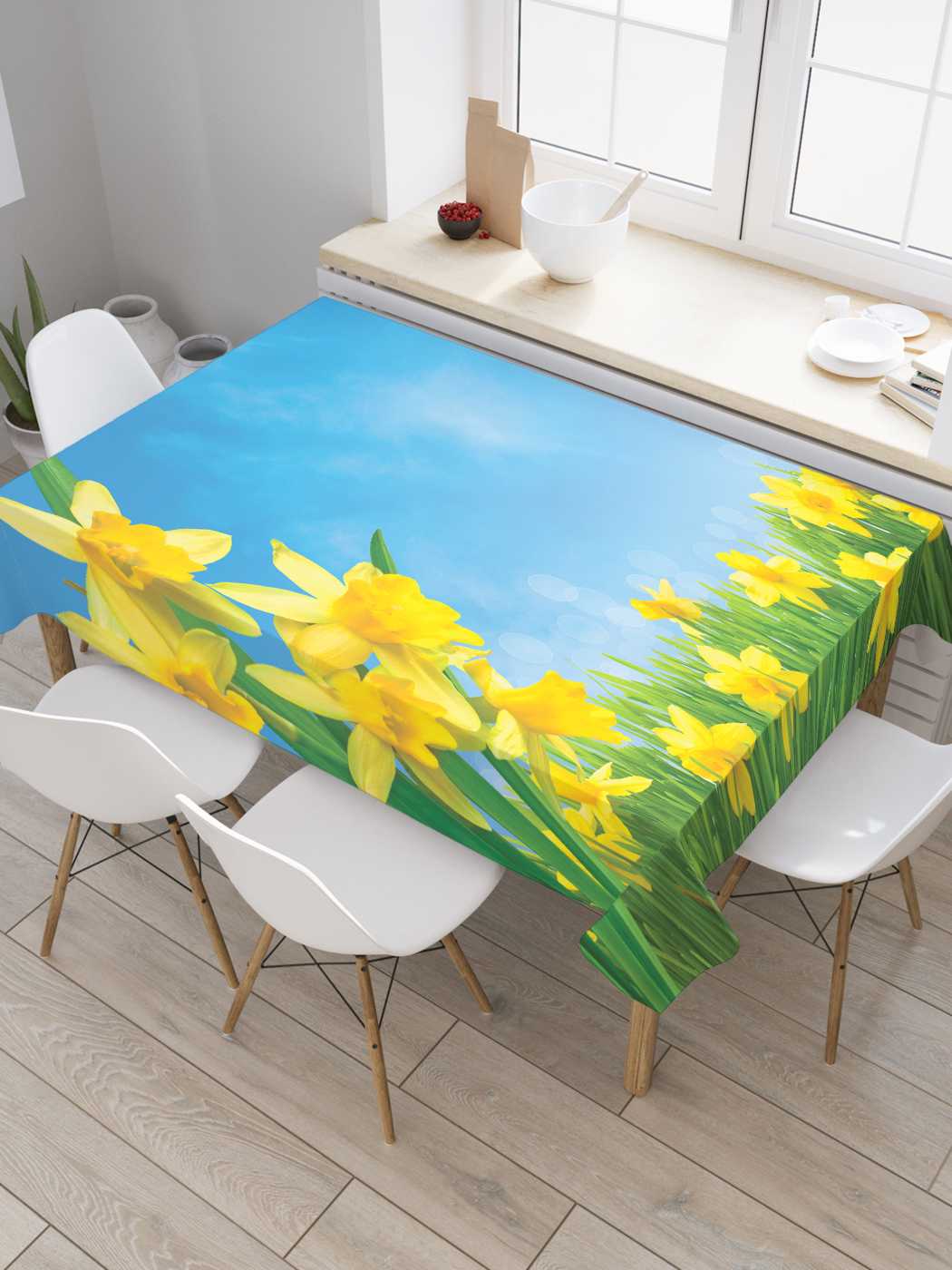 

Скатерть прямоугольная JoyArty "Чудесный вид" из оксфорда, 180x145 см, Желтый, Чудесный вид