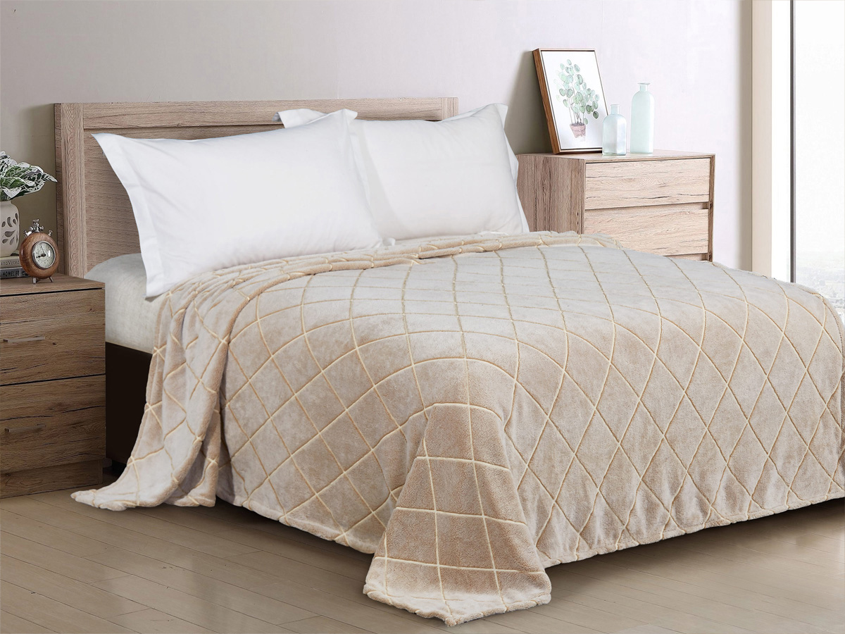 

Плед двуспальный 180х200 Cleo Bamboo велсофт пушистый