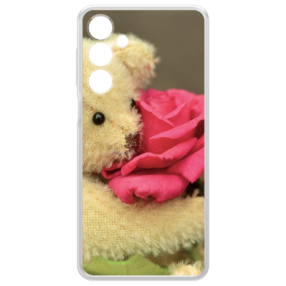 

Чехол-накладка Krutoff Clear Case Медвежонок с розой для Samsung Galaxy A16, Прозрачный