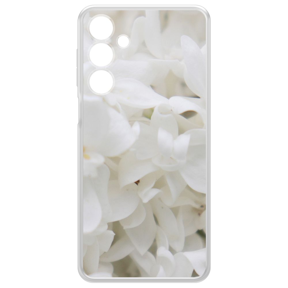 

Чехол-накладка Krutoff Clear Case Белые лилии для Samsung Galaxy A16, Прозрачный