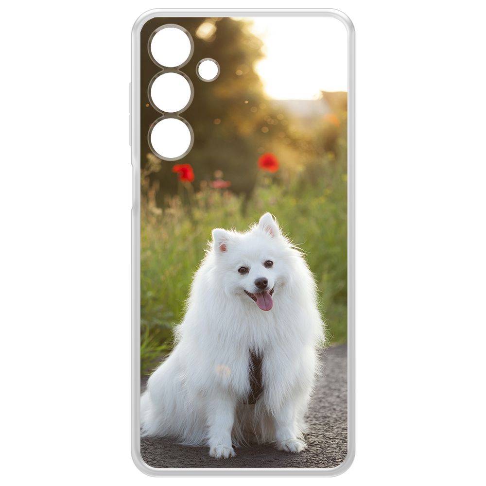 

Чехол-накладка Krutoff Clear Case Белый шпиц для Samsung Galaxy A16, Прозрачный