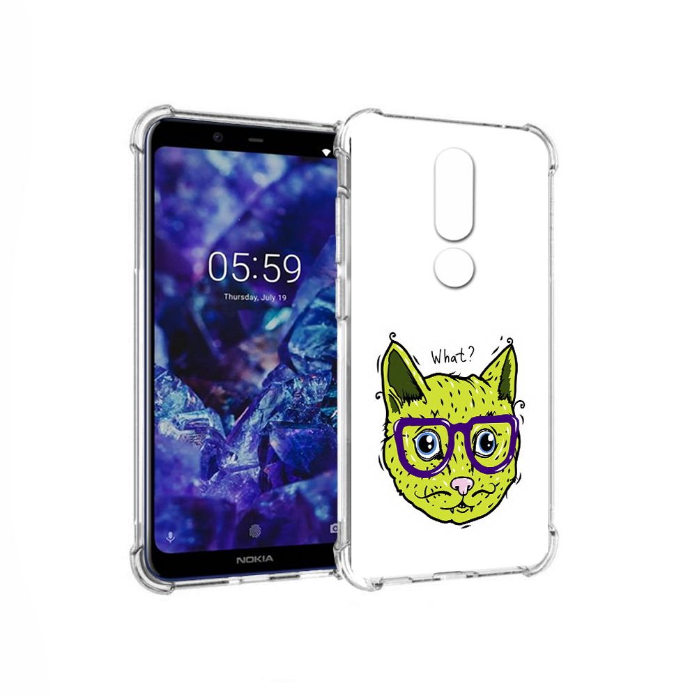 

Чехол MyPads Tocco для Nokia 5.1 Plus Зеленый кот (PT119548.120.86), Прозрачный, Tocco