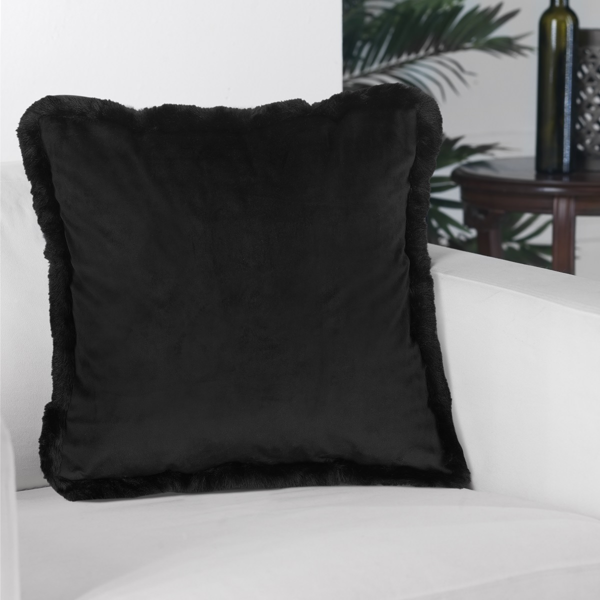 фото Arya велюровый чехол для подушки arya из искусственного меха 45x45 bonny черный