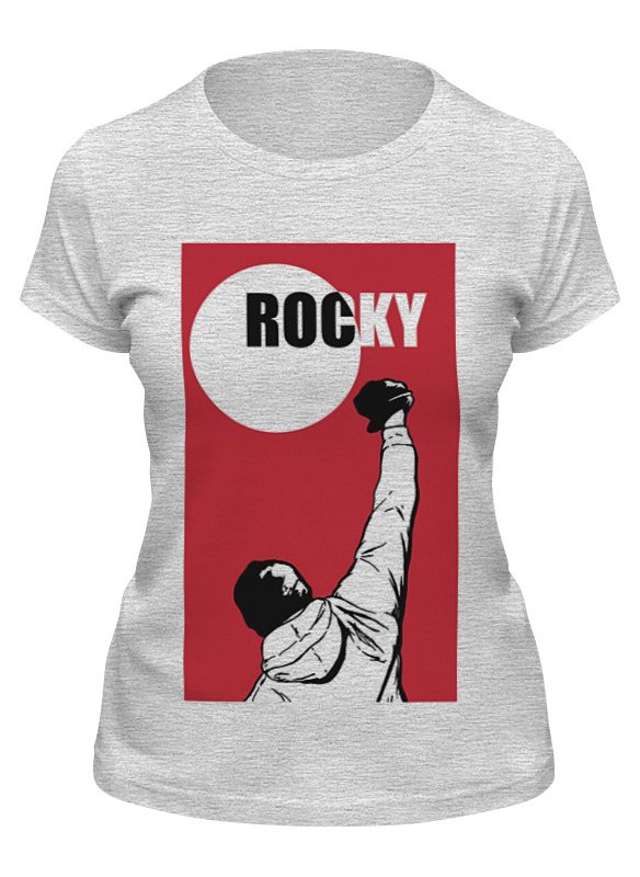 

Футболка женская Printio Rocky / рокки серая L, Серый, Rocky / рокки