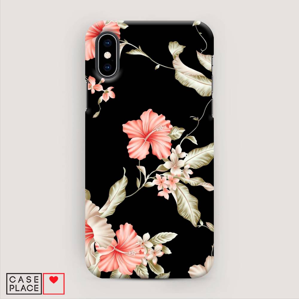 

Пластиковый чехол "Цветы на черном" на Apple iPhone X (10), 11020-6