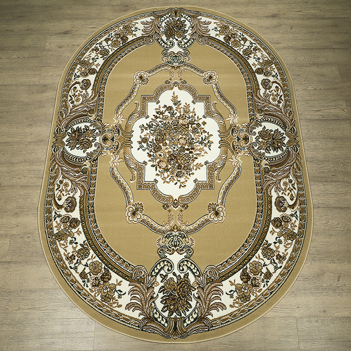 

Ковёр Kitroom Лайла де Люкс 140x290 овальный бежевый 15318