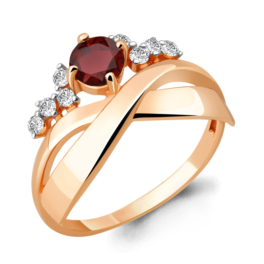 

Кольцо из серебра с гранатом р. , Aquamarine 6581303А_925_з, 6581303А_925_з