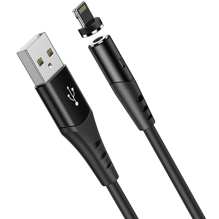 фото Магнитный кабель usb 2.0 a (m) - lightning (m) 1м hoco x60 honorific - черный