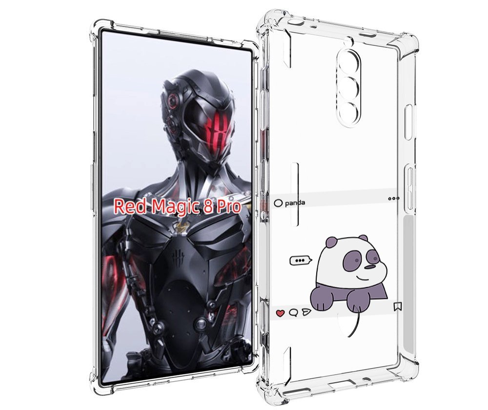 Чехол MyPads пандочка-фотка для ZTE Nubia Red Magic 8 Pro / Red Magic 8 Pro Plus