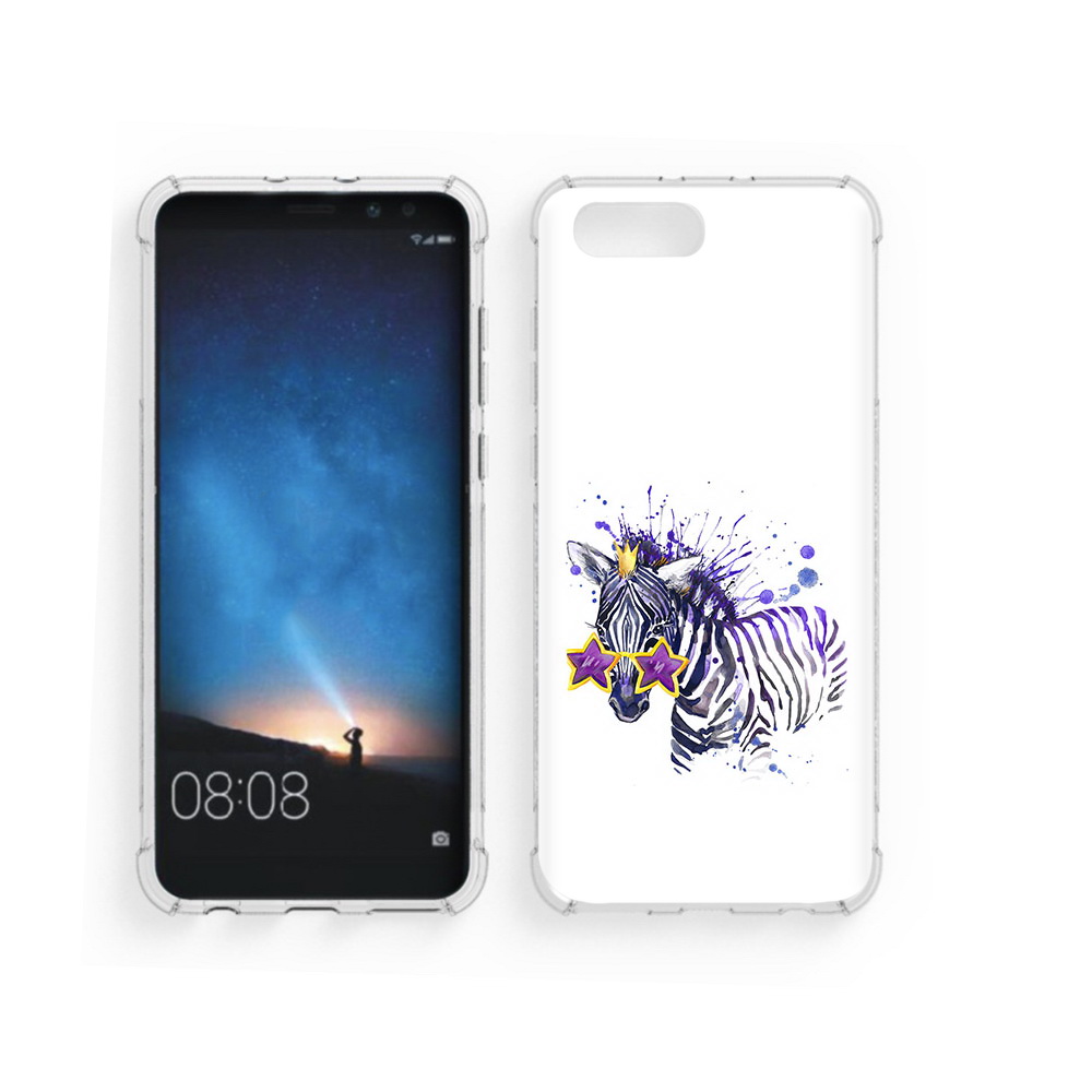 

Чехол MyPads Tocco для Honor V10 акварельная зебра (PT98539.62.215), Прозрачный, Tocco