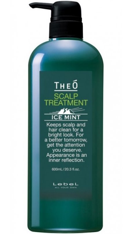 Крем-уход для кожи головы и волос Lebel TheO Scalp Treatment Ice Mint, 600 мл шампунь theo scalp shampoo ice mint 1207 600 мл