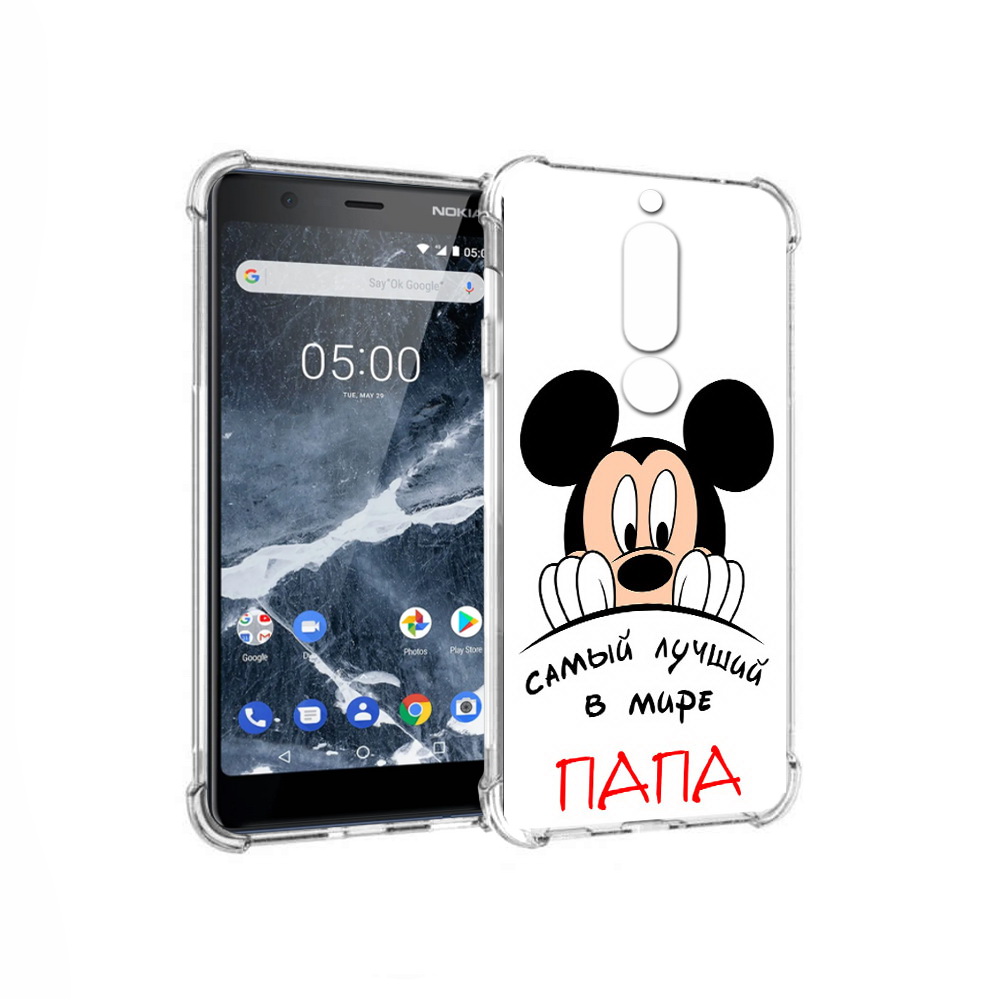 

Чехол MyPads Tocco для Nokia 5.1 Самай лучший папа Микки Маус (PT114144.121.151), Прозрачный, Tocco