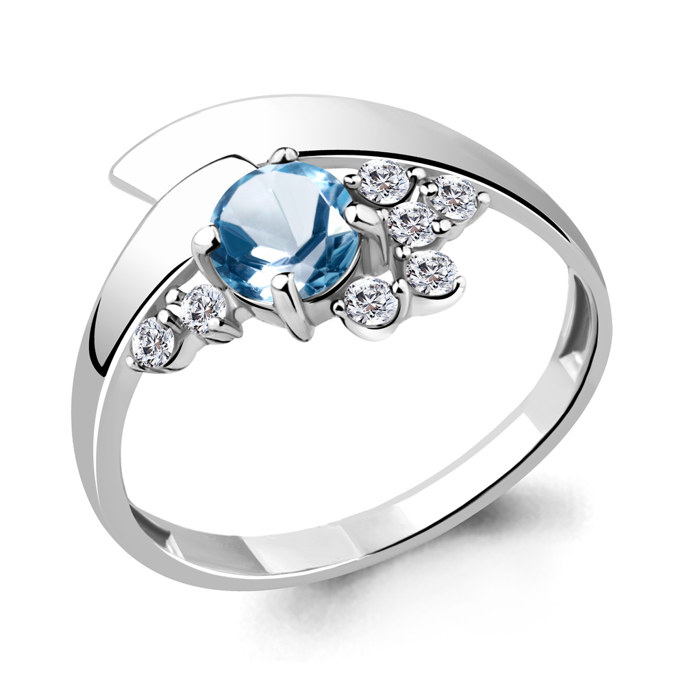 

Кольцо из серебра с топазом р. , Aquamarine 6582905А_925_р, 6582905А_925_р
