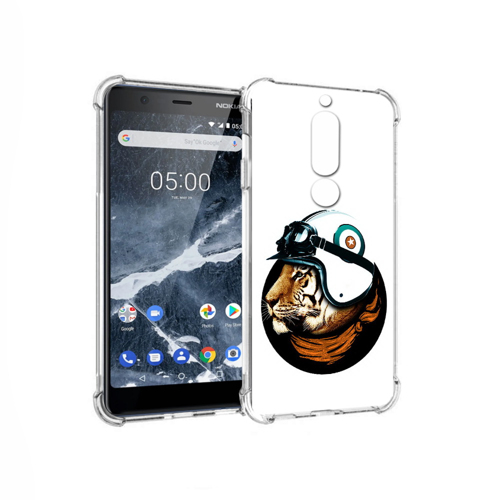 

Чехол MyPads Tocco для Nokia 5.1 Тигр в шлеме (PT114144.121.171), Прозрачный, Tocco