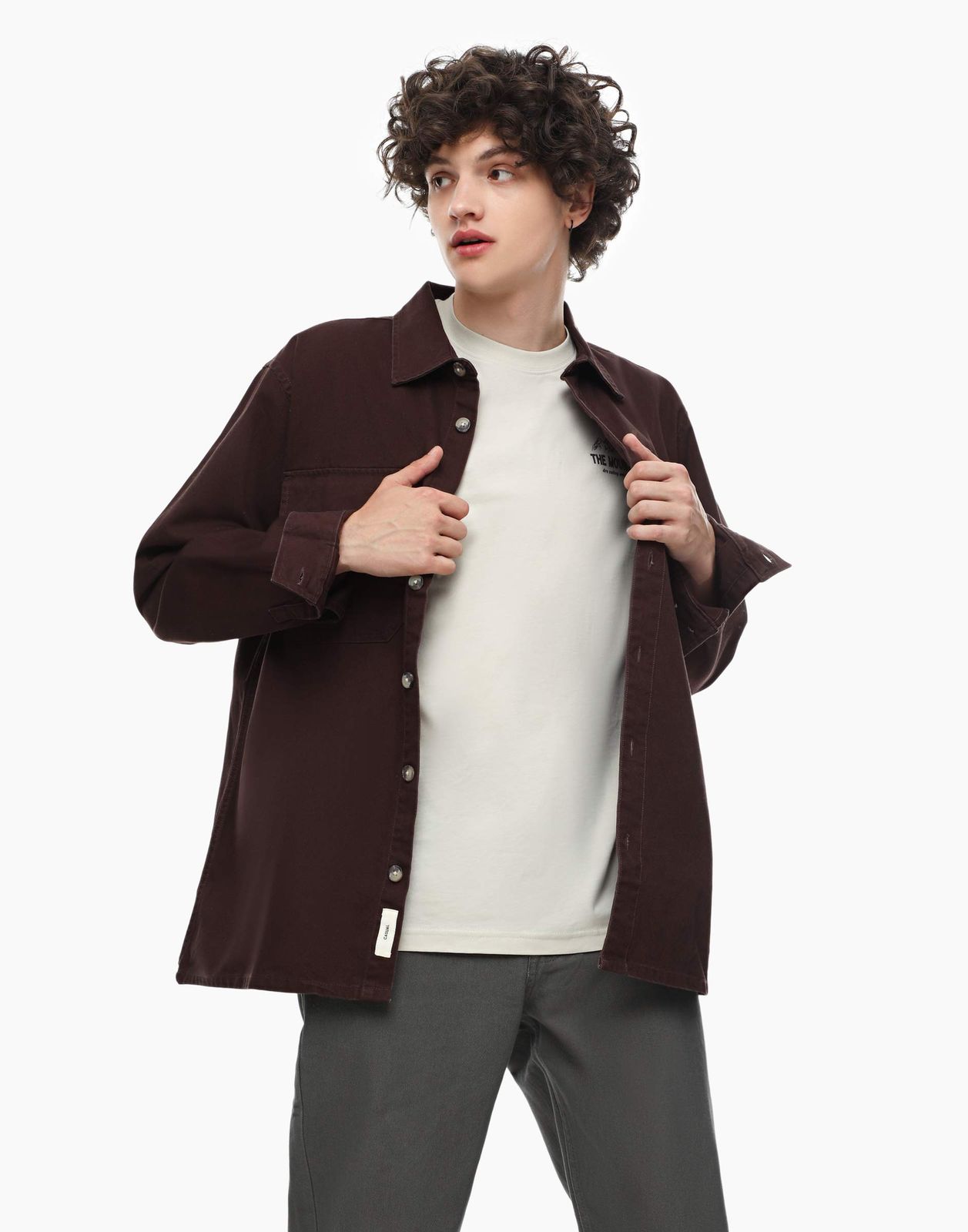 

Рубашка мужская Gloria Jeans BWT001325 коричневая XS, Коричневый, BWT001325