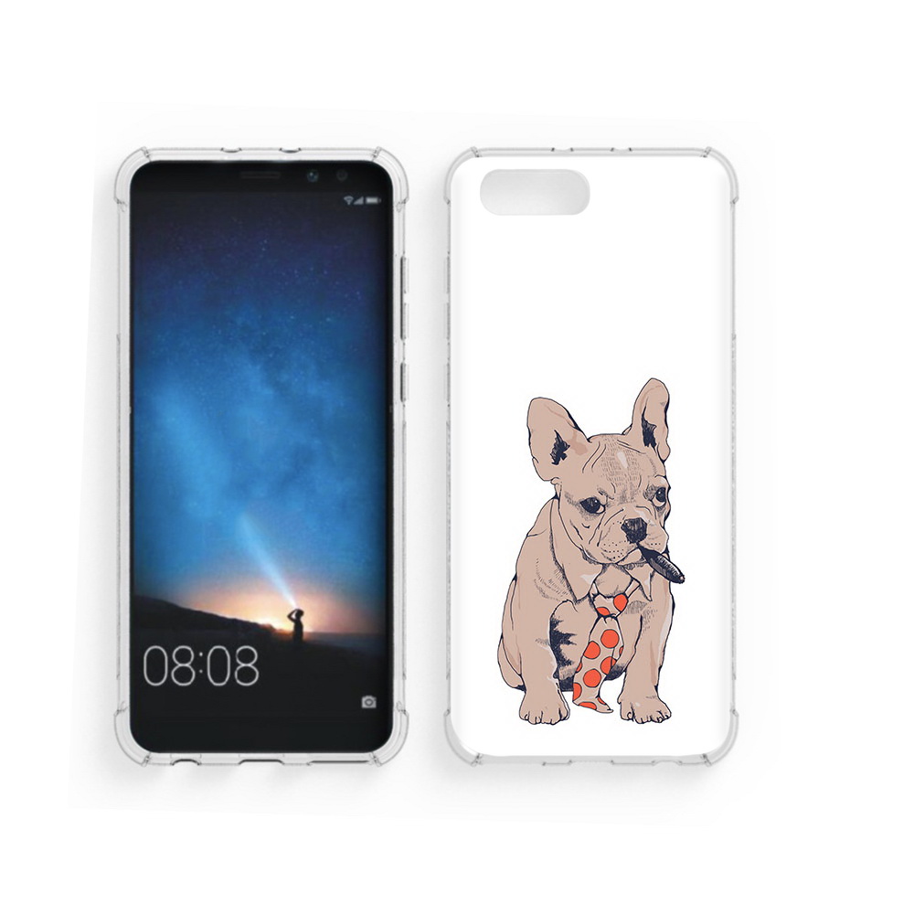 

Чехол MyPads Tocco для Honor V10 бульдог с сигарой (PT98539.62.250), Прозрачный, Tocco