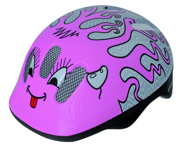 Шлем велосипедный детский/подростковый с сеточкой 6отв. 52-56см CURLY/розовый  M-WAVE