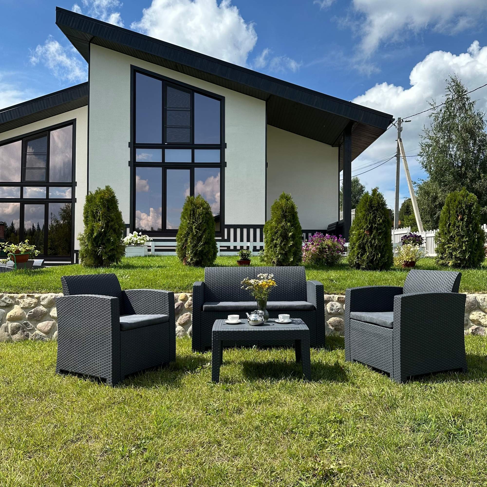 Комплект мебели Royal Family Lana с 2-х местным диваном 834-81-71 графит 40792₽