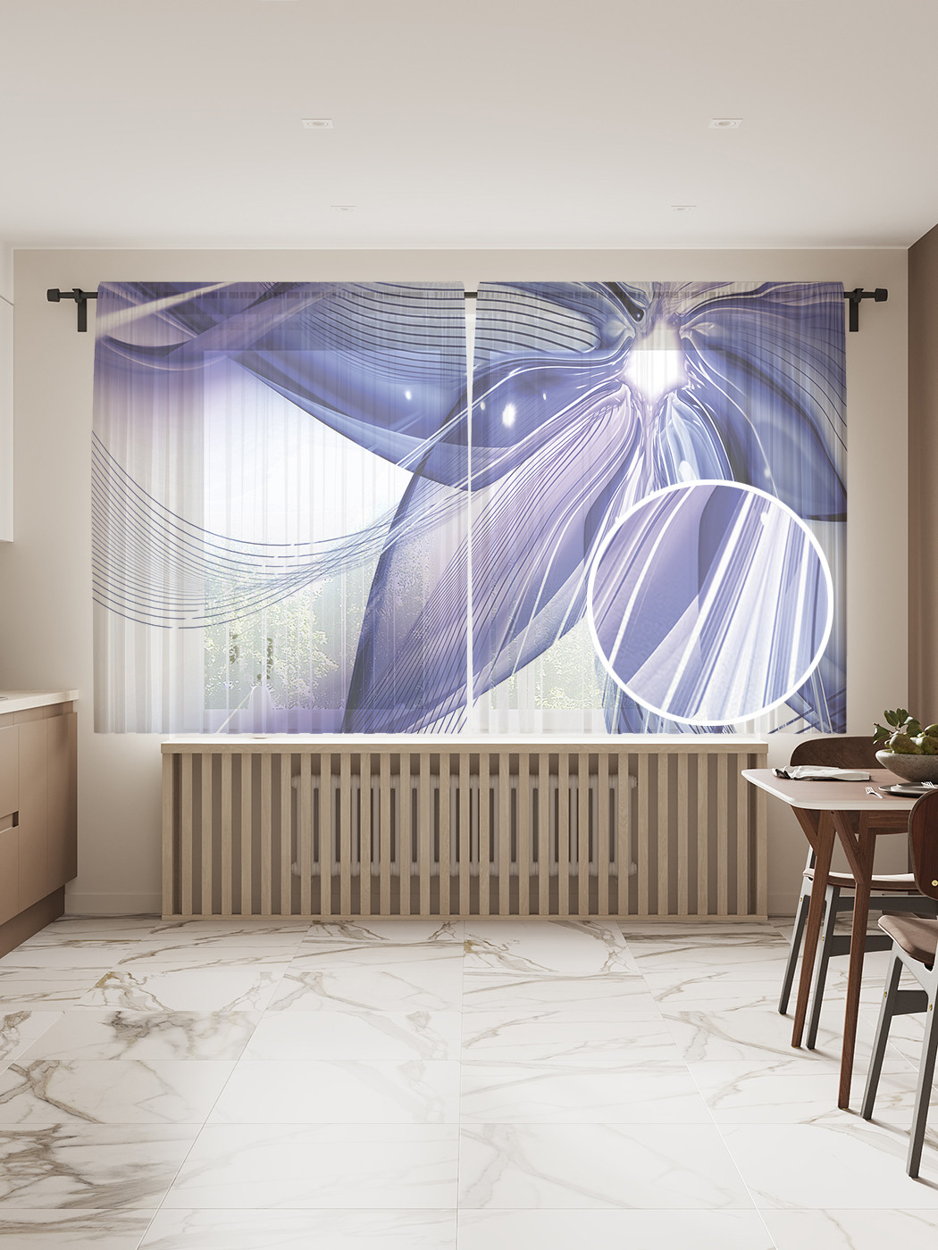 

Фототюль JoyArty "Геометрические Цветы" 145x180см, 2 полотна, лента, 50 крючков, Геометрические Цветы