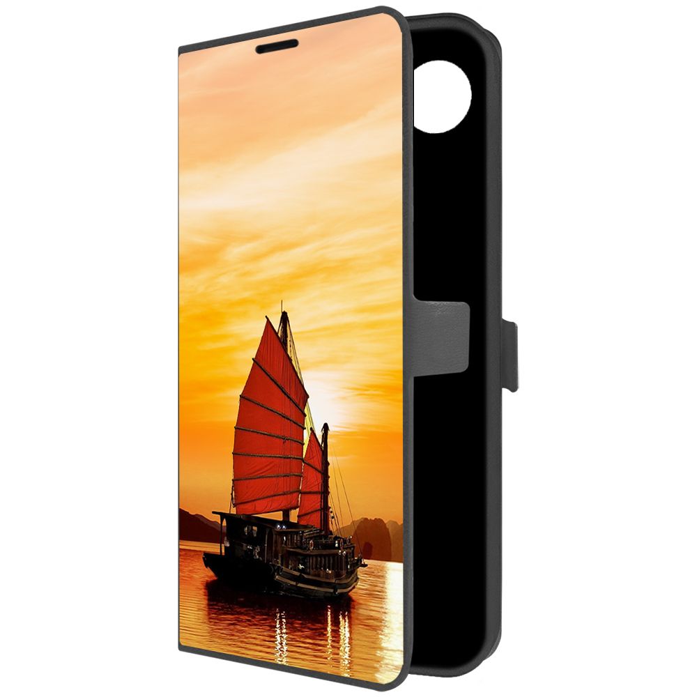 Чехол-книжка Krutoff Eco Book для Realme C30s Вьетнам, Бухта Халонг (черный)