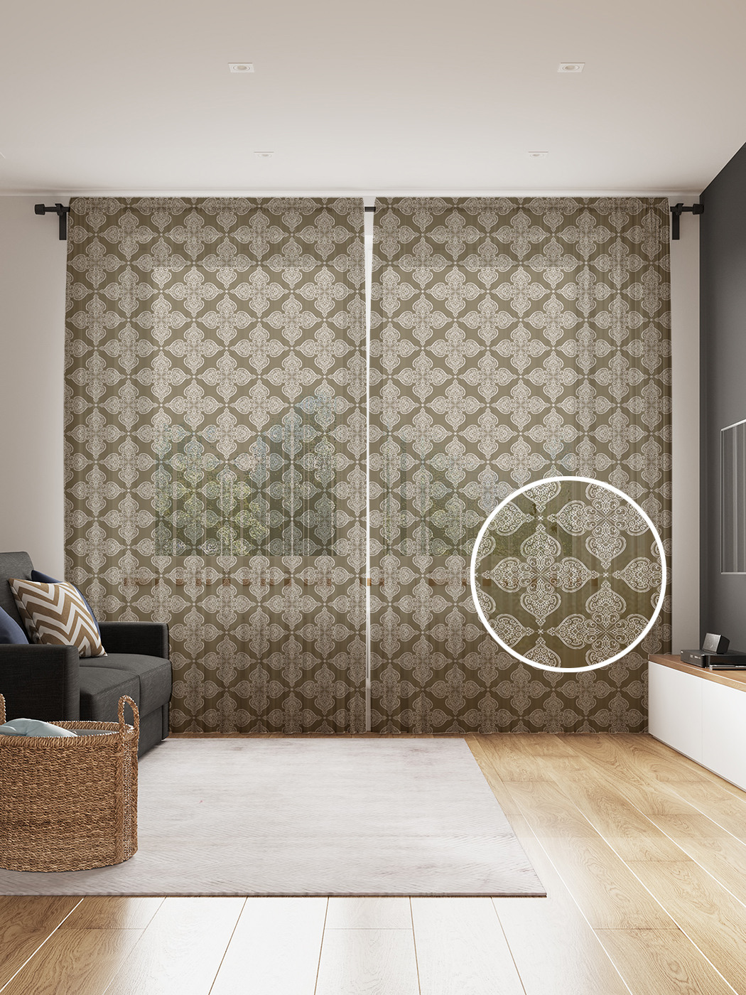 

Фототюль JoyArty "Элегантное барокко", 145x265см, 2 полотна, лента, 50 крючков, Элегантное барокко