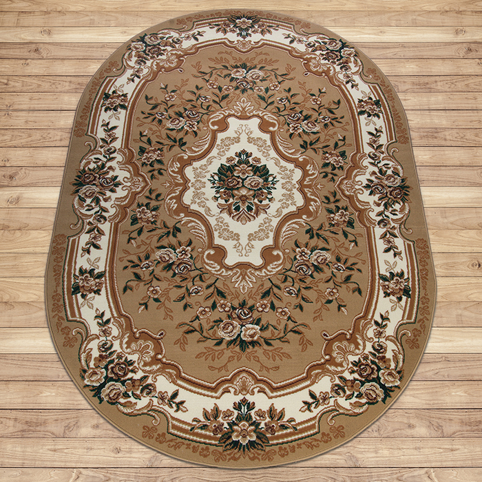 

Ковёр Kitroom Лайла де Люкс 60x100 овальный бежевый 15362