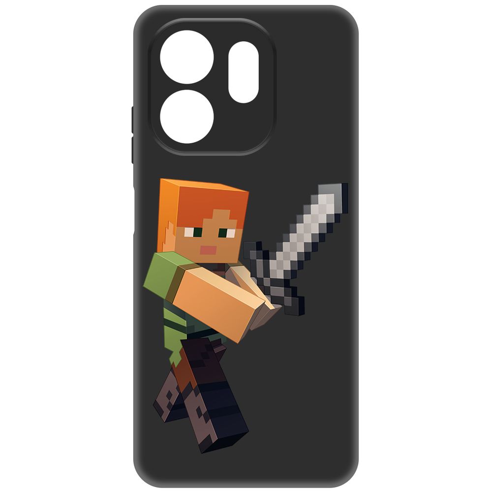 

Чехол-накладка Krutoff Soft Case Minecraft-Алекс для INFINIX Smart 9 черный