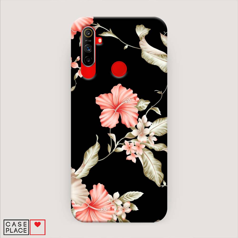 

Пластиковый чехол "Цветы на черном" на Realme C3, 253020-6