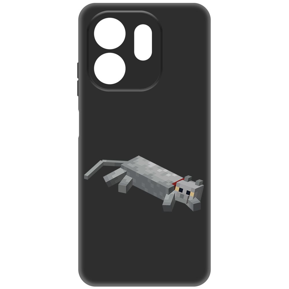 

Чехол-накладка Krutoff Soft Case Minecraft-Кошка для INFINIX Smart 9 черный