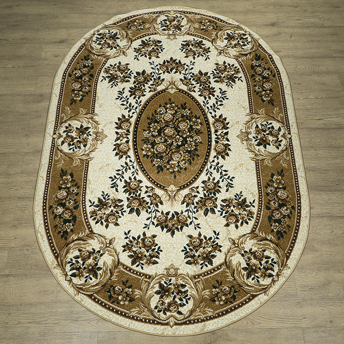 

Ковёр Kitroom Лайла де Люкс 140x290 овальный бежевый 15364