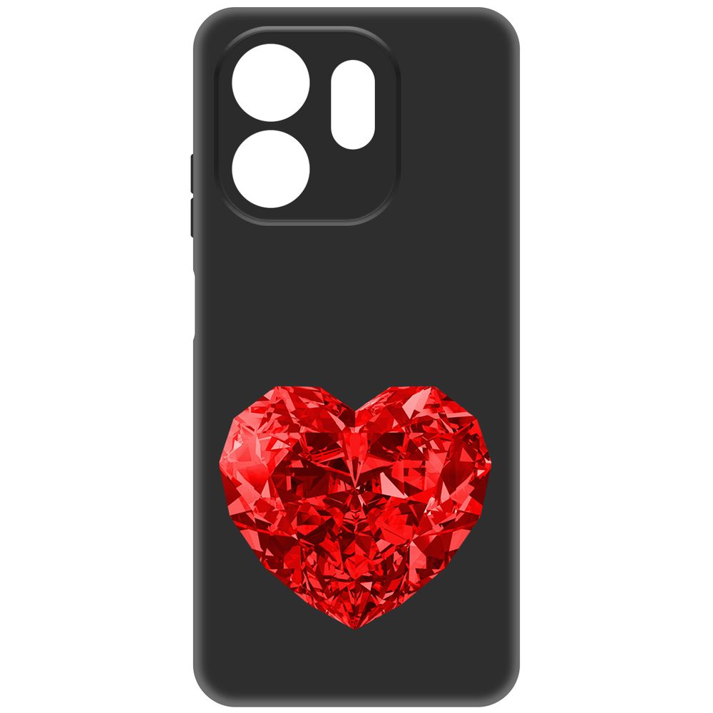 

Чехол-накладка Krutoff Soft Case Рубиновое сердце для INFINIX Smart 9 черный