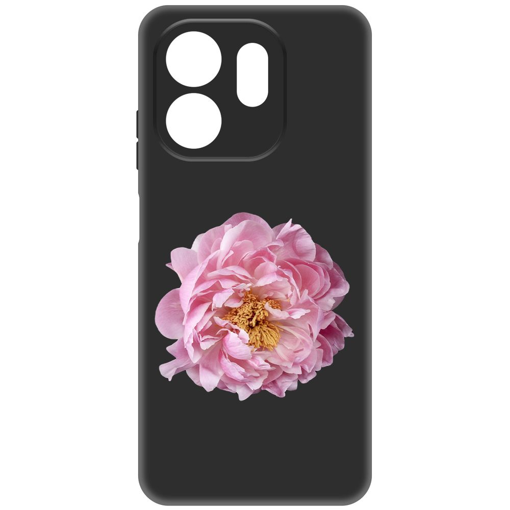 

Чехол-накладка Krutoff Soft Case Розовый пион для INFINIX Smart 9 черный