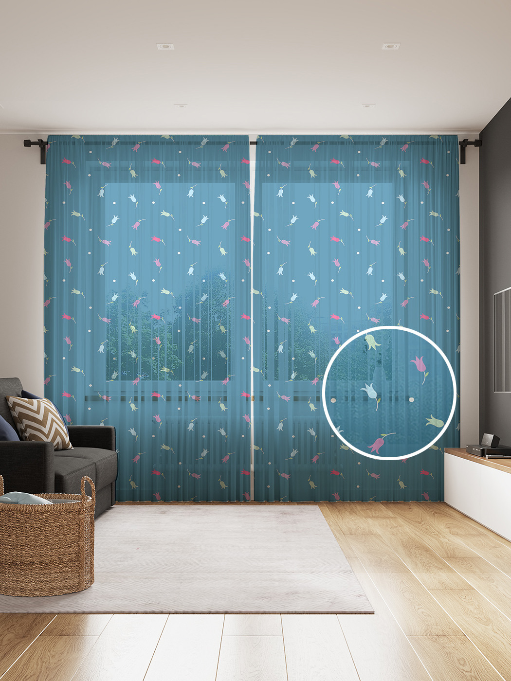 

Фототюль JoyArty "Нежные тюльпанчики", 145x265см, 2 полотна, лента, 50 крючков, Нежные тюльпанчики