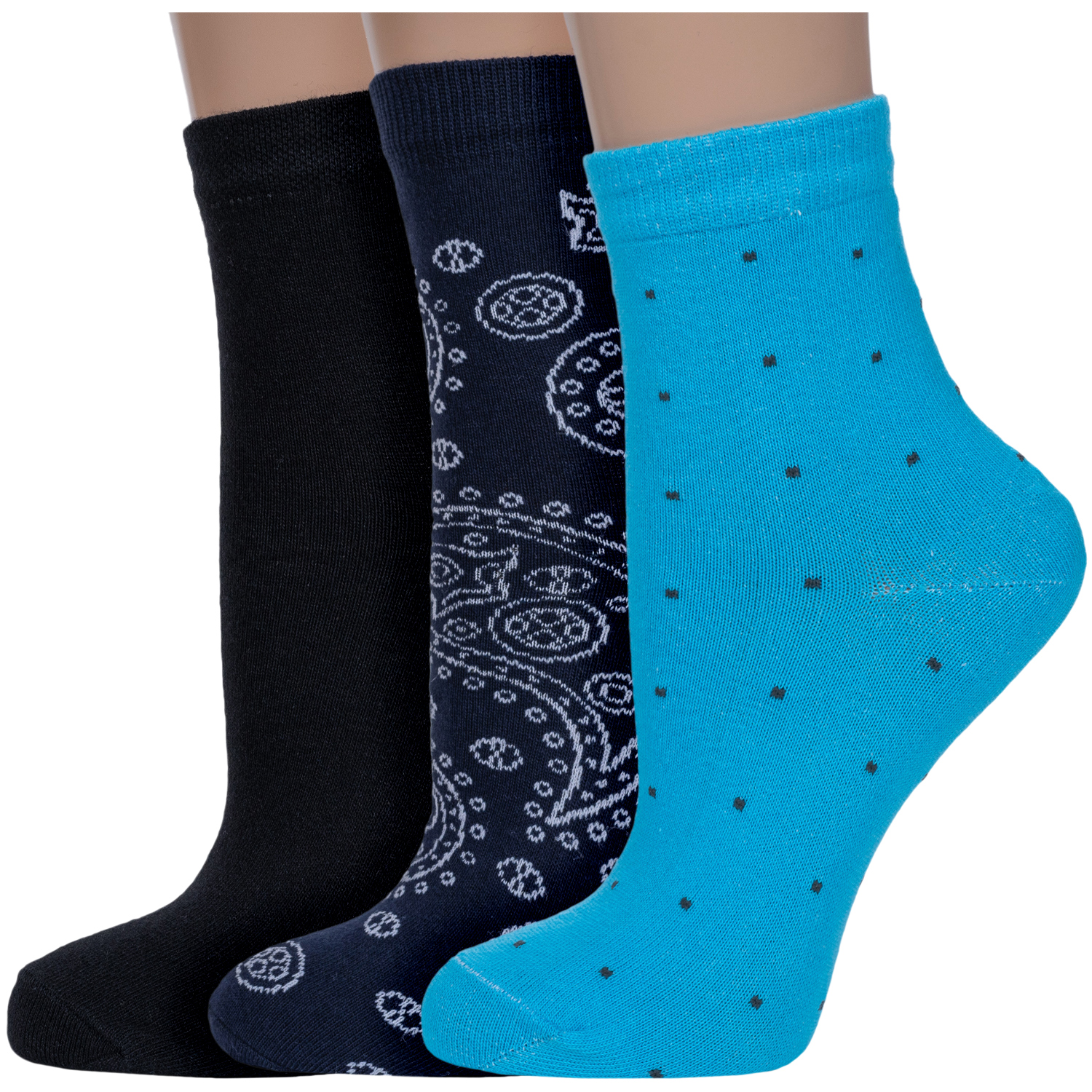 Комплект носков женских VASILINA 3-1УБГ разноцветных 23-25