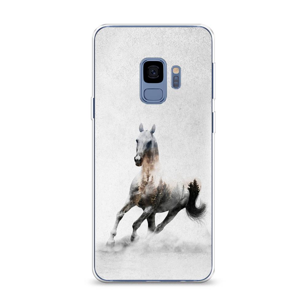 

Чехол Awog на Samsung Galaxy S9 "Лошадь лес", Серый;черный, 25750-2