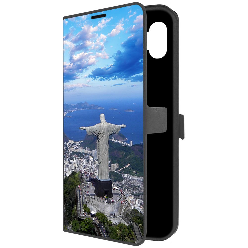 

Чехол-книжка Krutoff Eco Book для Samsung Galaxy A04 (A045) Бразилия, Статуя Христа, Черный