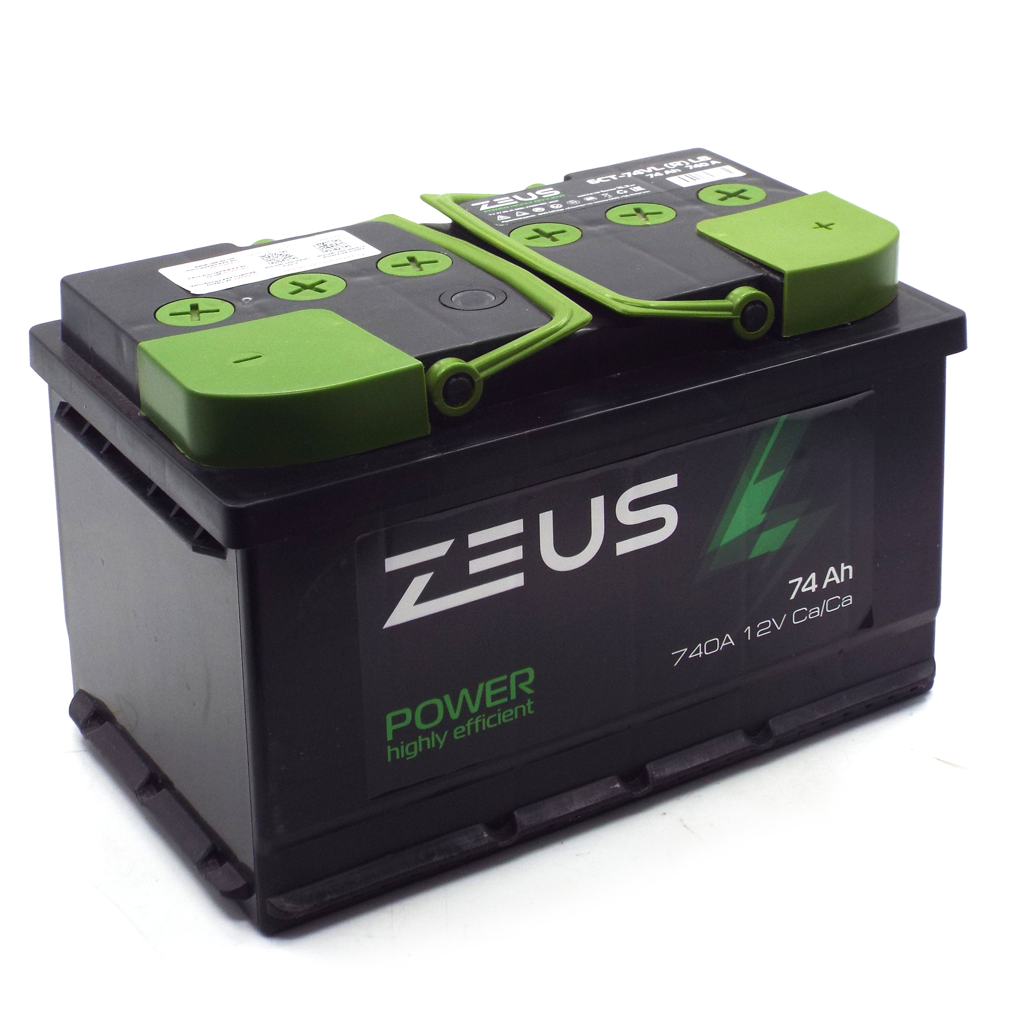 Аккумулятор автомобильный ZEUS POWER LB 74 А*ч 278x175x175 Обратная полярность