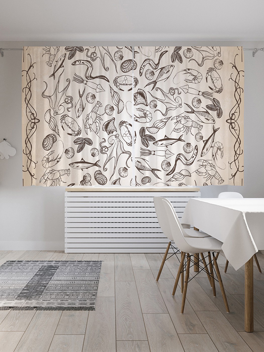 

Классические шторы JoyArty "Море жизни", серия Oxford DeLux, 2 полотна 145x180 см, Море жизни