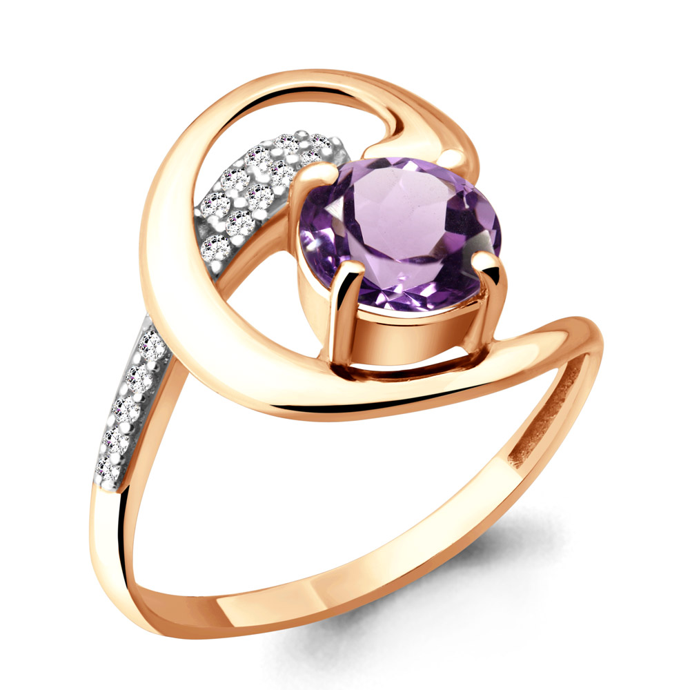 

Кольцо из серебра с аметистом р.  Aquamarine 6588104А_925_з, 6588104А_925_з