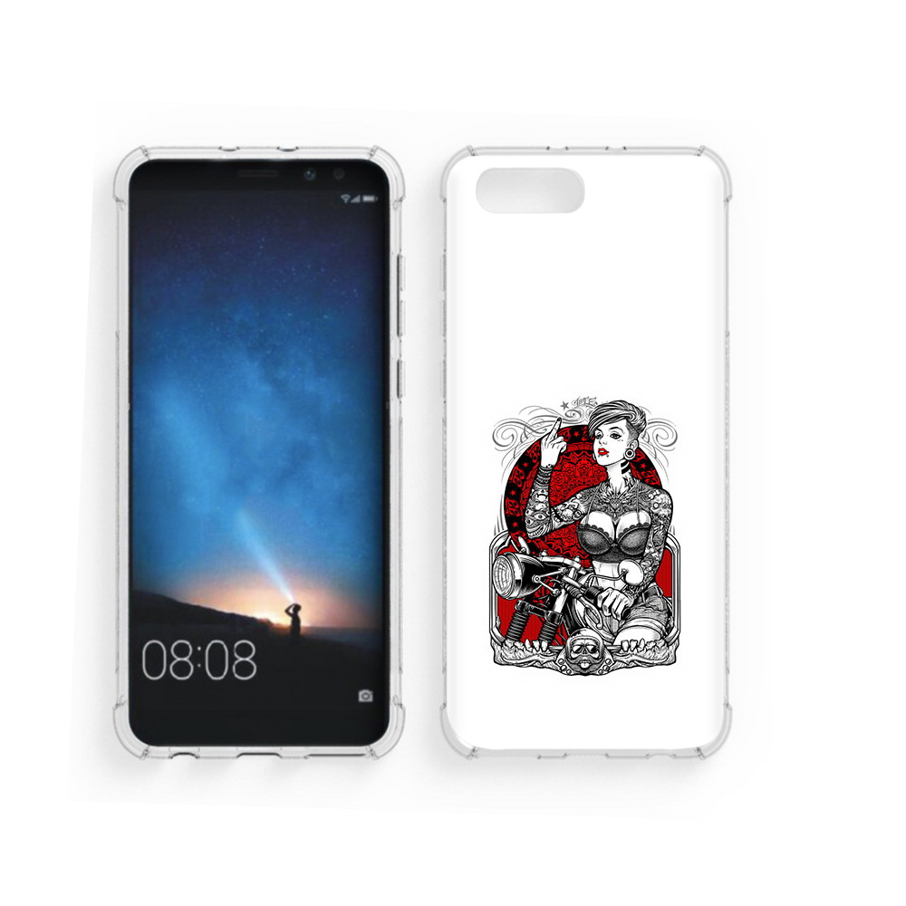 Чехол MyPads Tocco для Honor V10 девушка на мотоцикле (PT98539.62.308)