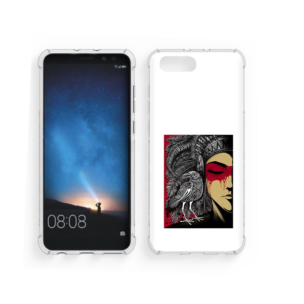 

Чехол MyPads Tocco для Honor V10 девушка с вороном в абстракции (PT98539.62.311), Прозрачный, Tocco