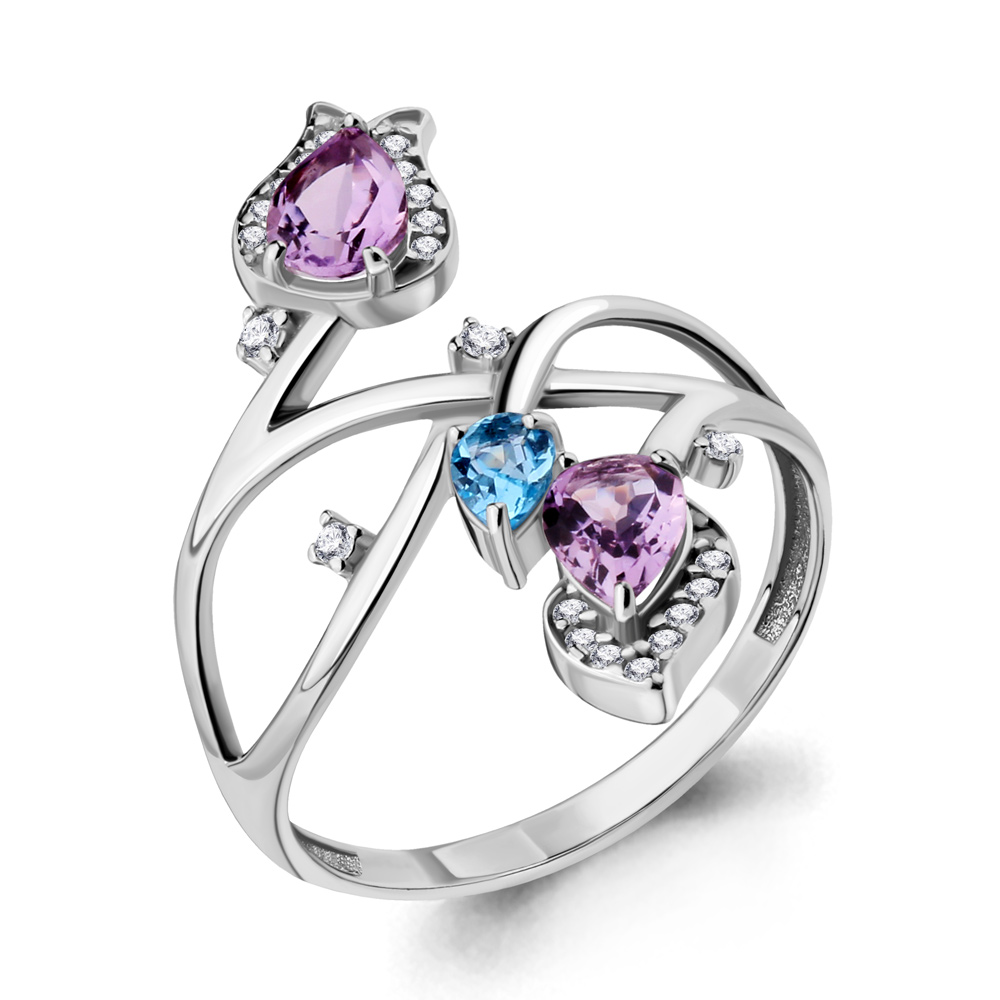 

Кольцо из серебра с топазом р.  Aquamarine 6588330А_925_р, 6588330А_925_р