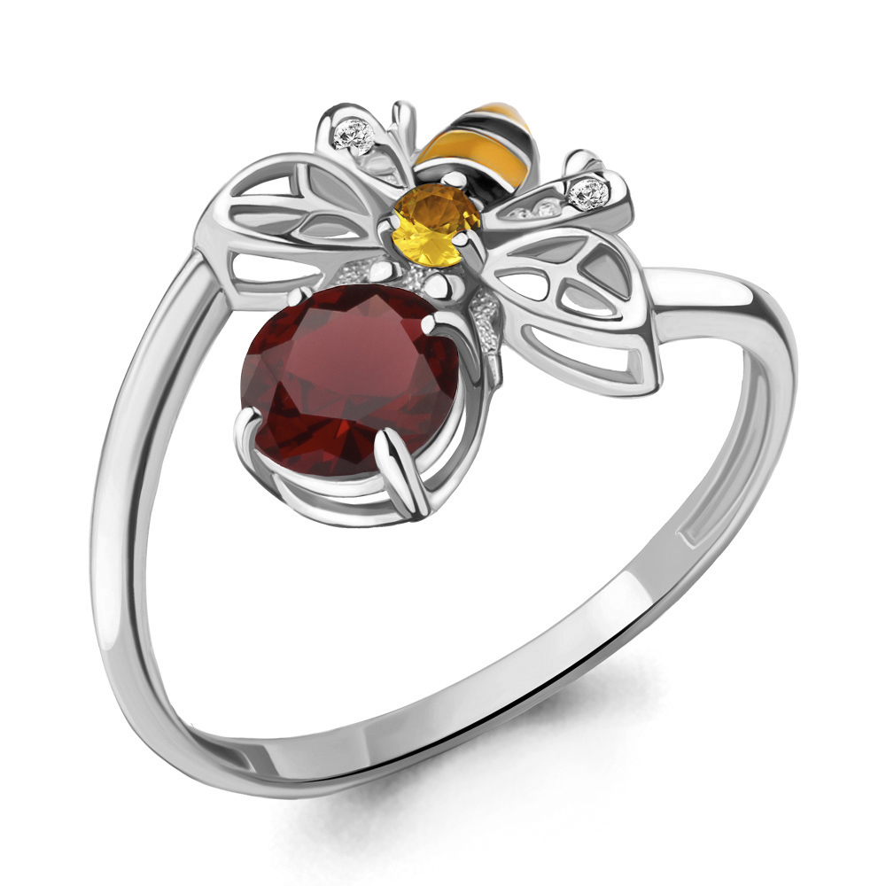 

Кольцо из серебра с гранатом р. , Aquamarine 6588437_925_р, 6588437_925_р
