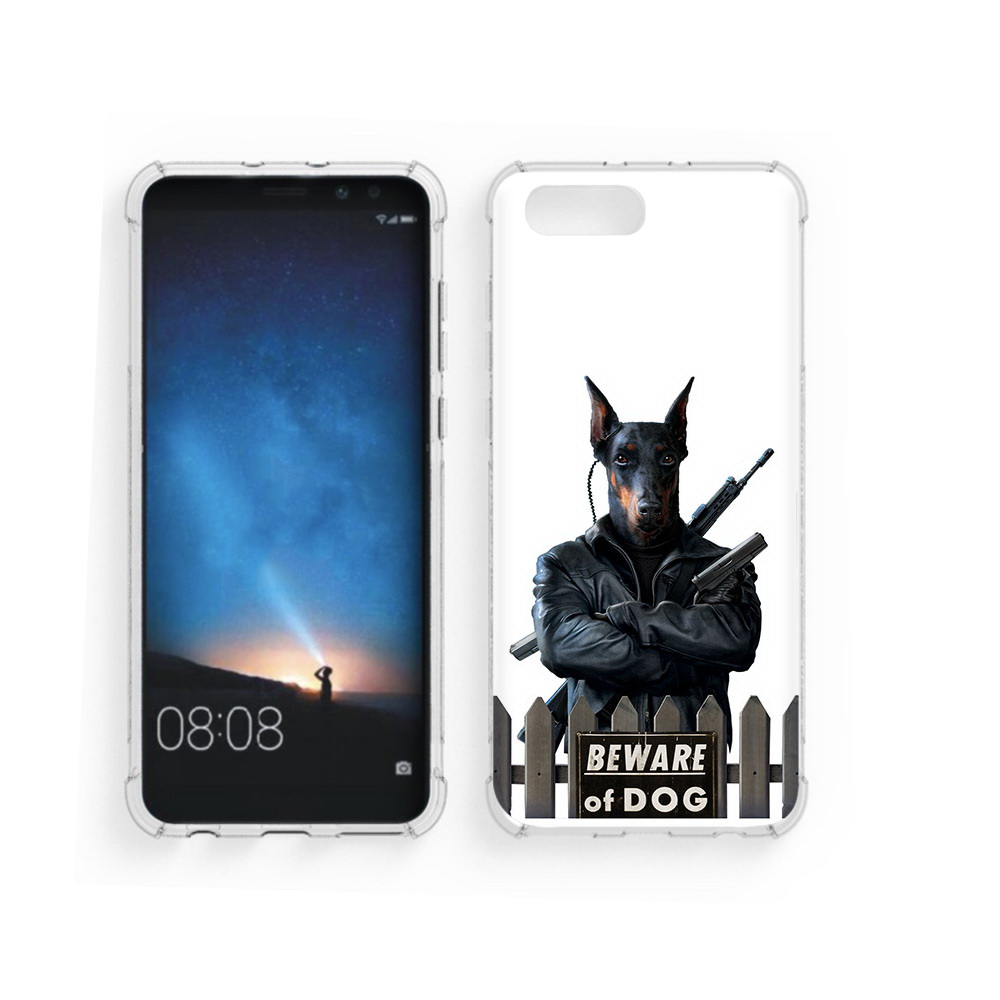 

Чехол MyPads Tocco для Honor V10 доберман (PT98539.62.332), Прозрачный, Tocco