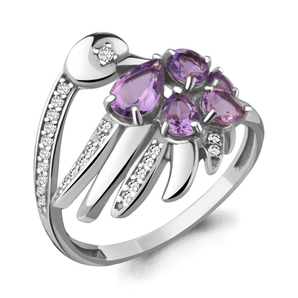 

Кольцо из серебра с аметистом р. , Aquamarine 6588704А_925_р, 6588704А_925_р
