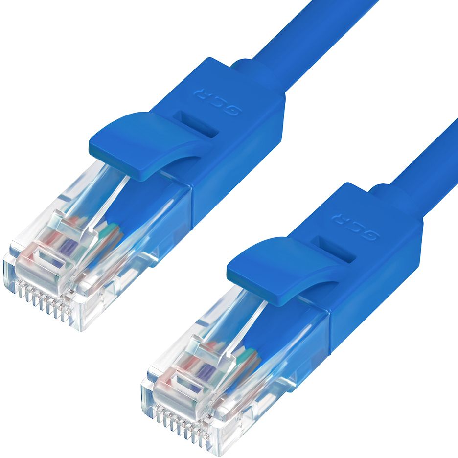 GCR Патч-корд прямой 20.0m UTP кат.5e, синий, 24 AWG